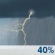 Tuesday: A chance of rain showers before 9am, then a chance of showers and thunderstorms between 9am and noon, then a chance of showers and thunderstorms. Mostly cloudy, with a high near 71. South wind 5 to 15 mph. Chance of precipitation is 40%. New rainfall amounts less than a tenth of an inch possible. Tuesday: Chance Showers And Thunderstorms